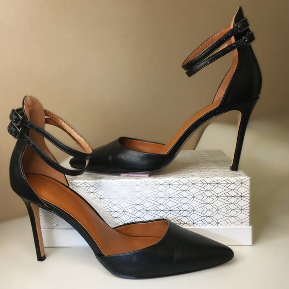 ＨＡＬＳＴＯＮ "London" Napa Leather Double Ankle Strap D'Orsay - Size 8.5 - Picture 2 of 13